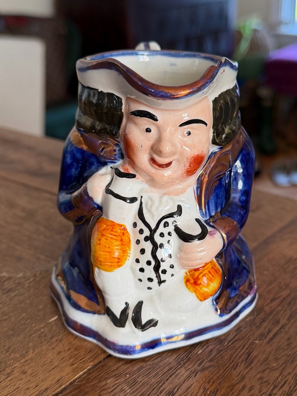 Antique Allertons Staffordshire UK Toby Mug Victorian Figural, 4”H